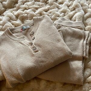 FP Movement by Free People Tan Crew Neck Sweater Cozy Knit